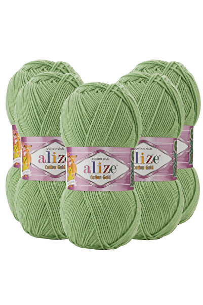 Alize Cotton Gold 5 Pack 103 Pastel Green Hand Knitting Yarn