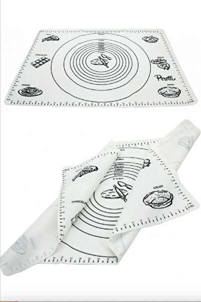 Makkam Home Büyük Boy Silikon Krem Hamur Açma Matı Büyük Ölçü 45x65
