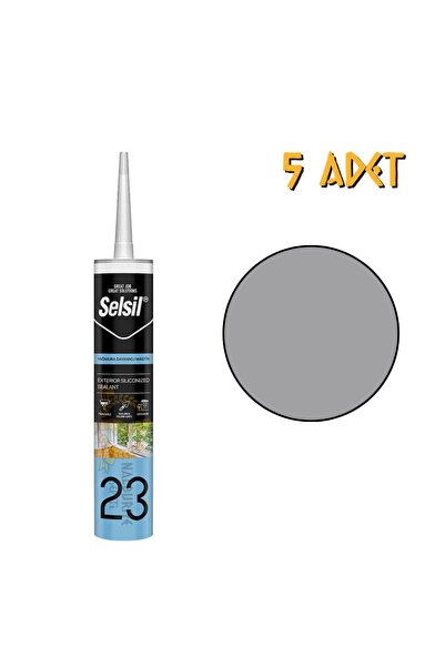 Selsil Yağmura Dayanıklı Silikonize Mastik GRİ 485 gr. - 5 Adet