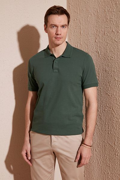 Buratti Tricou cu guler polo cu nasturi, cu croială regulată, din bumbac, tricou cu gât polo pentru bărbați5902739