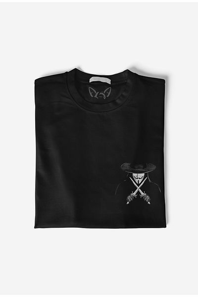 Alfa Tshirt V For Vendetta Picture Printed Παιδικό Μαύρο Tshirt
