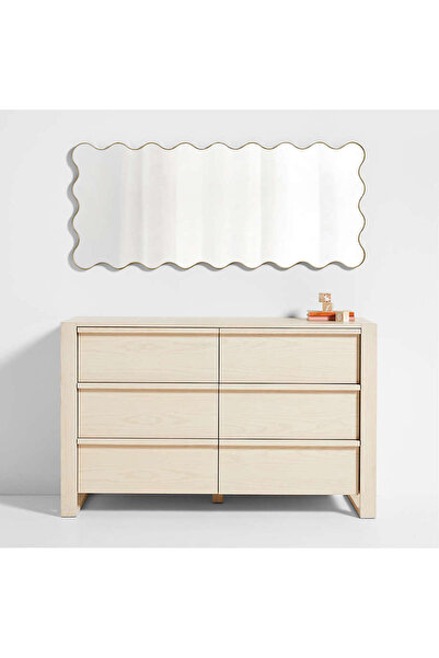 MKS Design Dalgalı Asimetrik Duvar Dekor Aynası / Asimetrik Ayna / Konsol Aynası / Düzensiz Ayna / Dekor Aynası