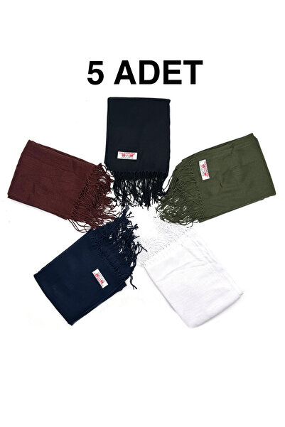 nazipek Set de 5 șaluri din viscoză din bumbac de înaltă calitate - 180x70 cm...
