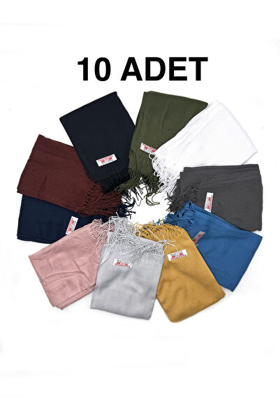 nazipek Σετ 10 βαμβακερά σάλια πασμίνας βισκόζης 180x70 εκ. με φούντες υψηλής...