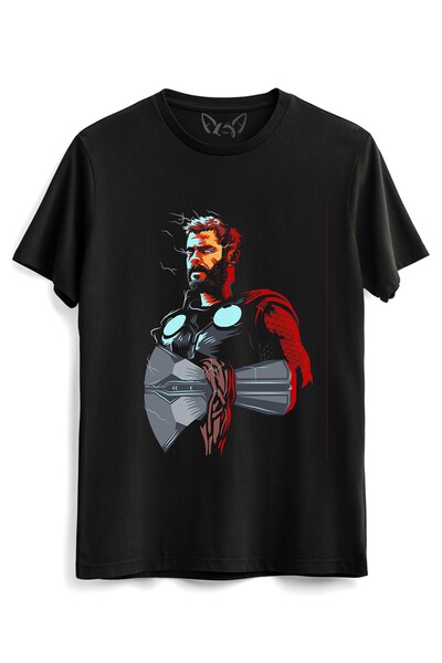 Alfa Tshirt Thor Mjolnir Dijital Baskılı Hammer Çocuk Siyah Tshirt
