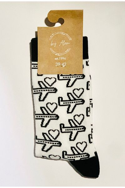 Havacı Uçuş Dünyası Airplane, Cap Patterned Socks