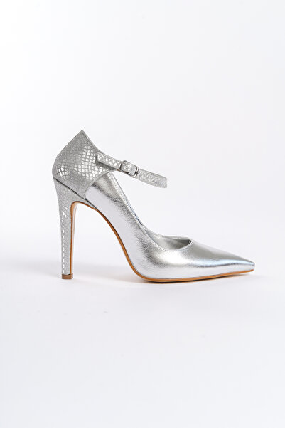 TAIM Gümüş Kadın Topuklu Stiletto Ayakkabı - Abiye
