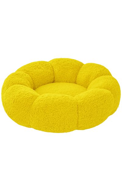 Patiderm Bubble Plush Cat Dog Bed-Yellow