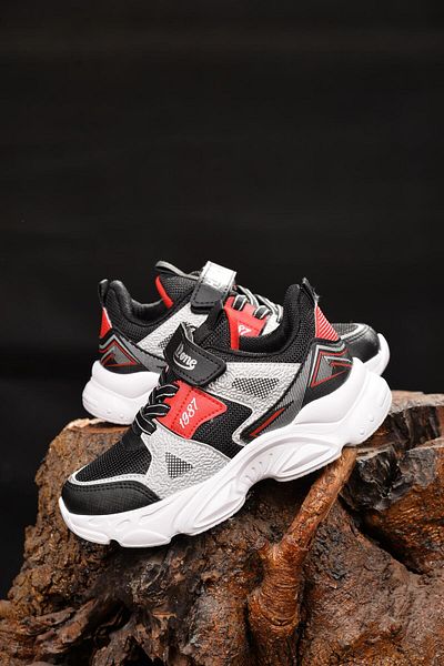 M.P. Boy's Black Detailed Orthopedic Sole Ultra Light Sports Shoes