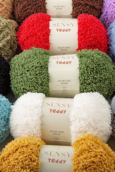 SENSY Teddy El Örgü İpi Battaniye İpi Kazak İpi Hırka İpi Atkı İpi Bere İpi Örgü İpliği Yeşil
