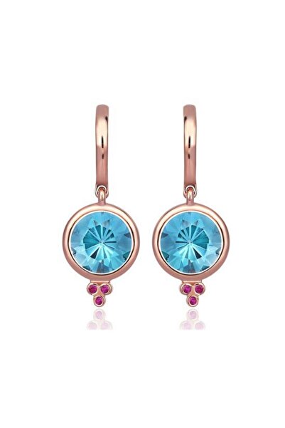 DİAMOND BY Naci Şenocaklı Mavi topaz pembe safir altın küpe