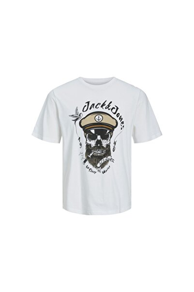 Jack & Jones Jack&jones Roxbury muška bela okrugla kragna majica