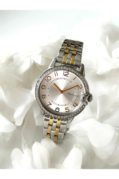 Ferrucci ساعة يد نسائية من FERRUCC (فضي وذهبي)