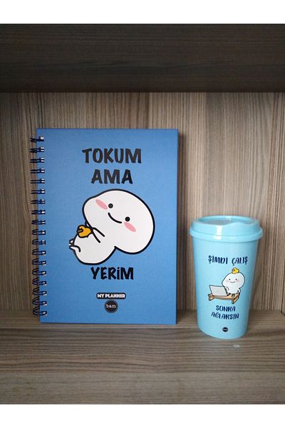 Yeni1Trend كتاب خطة أسبوعية مع ملصق جدول أعمال الحديث، كوب مرخص بشعار الشاي، كوب مشروبات غازية