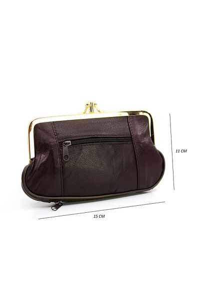 OLLBAG Genuine Leather Women's Wallet with Clip