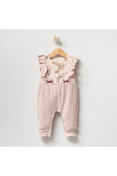 DIDuStore Kız Bebekler İçin Çiçekli Yaka Detaylı ve Volanlı Tulum