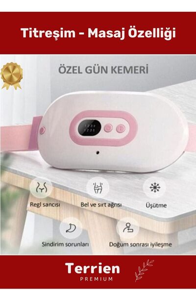 Terrien Premium Yeni Seri Dijital Bel Sırt Kas Karın Ağrı Sıcaklık Titreşim Ayarı Masaj Özellik Adet Kemeri