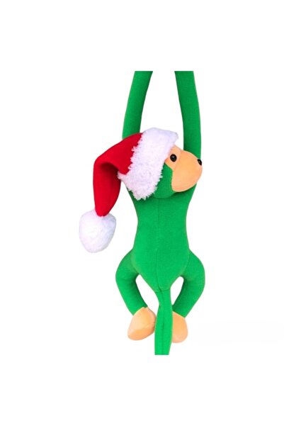 UgurToyss Yeşil Şirin Şapkalı Peluş Oyuncak Maymun 70 cm