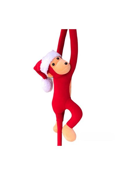 UgurToyss Plush Toy Monkey with Red Cute Hat 70 cm