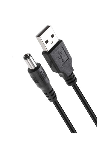 aogo Usb Dc 5.5x2.5mm Güç Kablosu 5V DC Güç Kablosu, USB 2.0 Erkek - DC 5.5mm x 2.5mm Erkek Güç Kablosu
