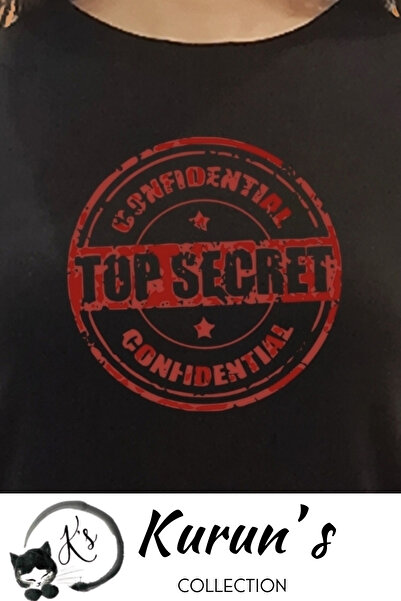 Kurun's Collection Top Secret Printed Regular Fit Short Sleeve Black Lycra Cotton T-shirt Dress