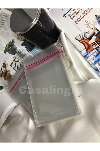 bisaccia 10x15 Cm (KAPAK PAYI DAHİL)- 5000 Adet Jelatin Poşet Bantlı Şeffaf O...