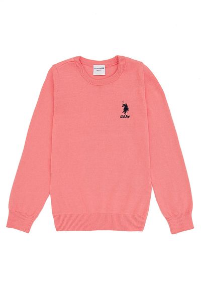 U.S. Polo Assn. Светлорозов базов суичър за момиче