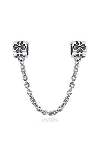 asaf Çiçekli güvenlik zinciri charm | gümüş kaplama