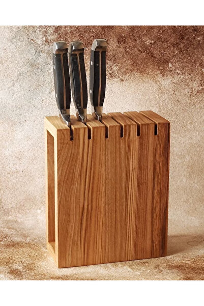 colomb design Ahşap Bıçak Standı, Tezgah Üstü Bıçak Standı, Mutfak Bıçak Standı, Bıçaklık, Doğal Ahşap Bıçaklık