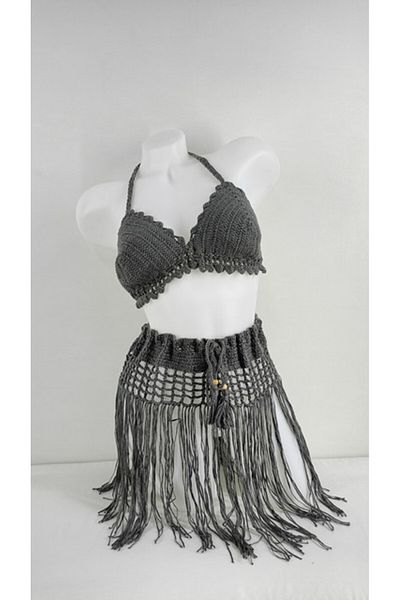 ZÜMAL Special Design Hand Knitted Bustier Pareo Set (Color Kgri)