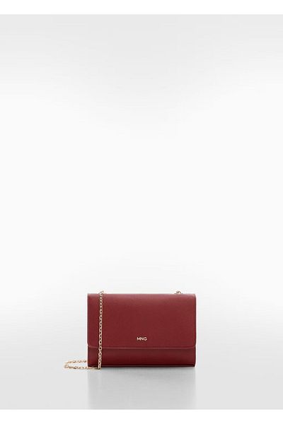 MANGO Saffiano-look Red chain bag