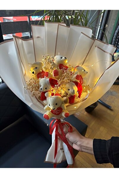 Masalsı Concept Ayıcık Çiçek Buketi 14 Şubat Sevgililer Günü Hediyesi Teddy B...