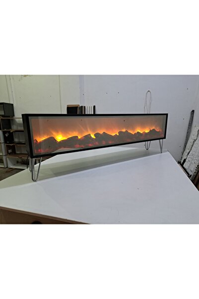 Butik Tv Sehpası Full Şömineli 170cmBluetootlu Ses Sistemi 3 Farklı Yanma Çeşid Kumandalı MDF METEL AYAKLI