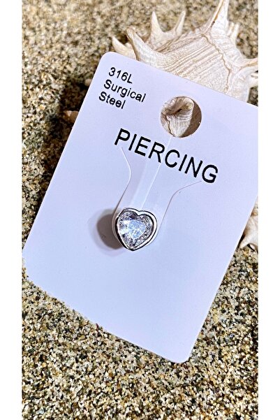 YASUGARAGE Cerrahi çelik helix,tragus,lobe,conch uyumlu tek taş kalp piercing