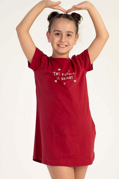 VİENETTA Cotton Girl's Short Sleeve Nightdress