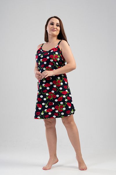 VİENETTA Cotton Women's Plus Size Nightgown with Rope Strap 
 , 112033