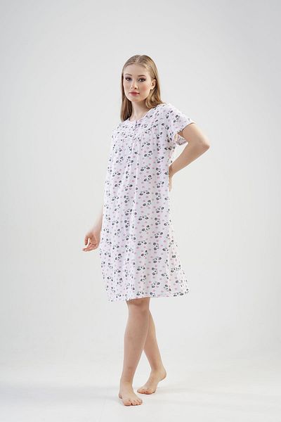 VİENETTA Cotton Short Sleeve Short Size Grandma Nightgown
,161163