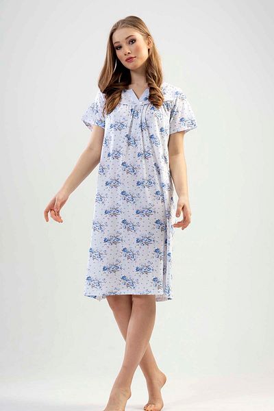 VİENETTA Cotton Short Sleeve Short Size Grandma Nightgown
,161164
