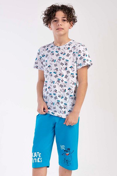 VİENETTA Costum de pijama caprili cu maneca scurta pentru baieti 
 , 212778