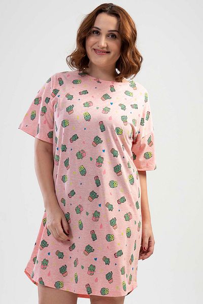 VİENETTA Plus Size Off-Shoulder Short Sleeve Nightgown
,110177