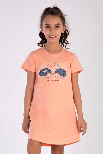 VİENETTA Girl's P.supreme O Neck Short Sleeve Skirted Oval Tunik,212708