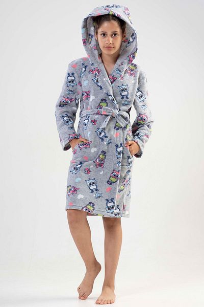 VİENETTA Vienetta Girl's Peignoir - με φλις καπάκι και τσέπες, 201011