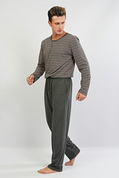 VİENETTA Men's Long Sleeve Pajama Set 
 , 106195