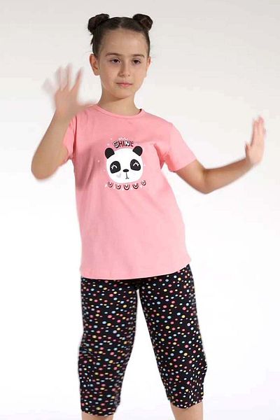 VİENETTA Cotton Girl's Short Sleeve Capri Pajama Set
,212668