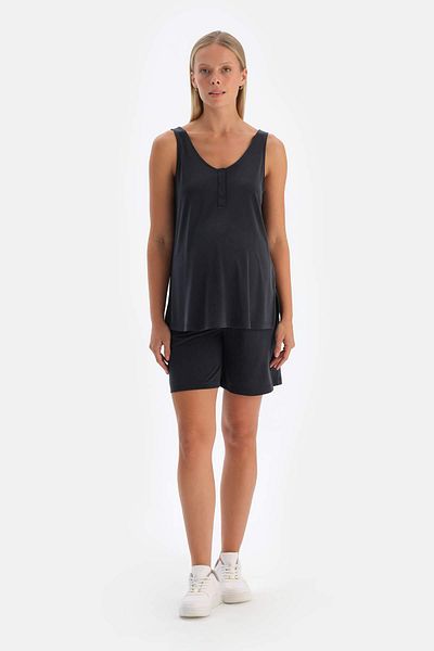 Dagi Schwarze Shorts aus Modal für Schwangere