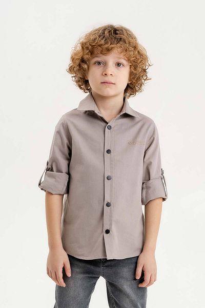 Gold Class Kidswear Cămașă de bază cu mânecă lungă pliabilă pentru băiat