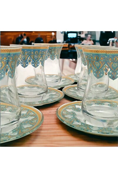 Shopiolog Set de ceai din sticlă din 12 piese pentru 6 persoane