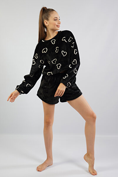 VİENETTA Kadın Welsoft Düşük Omuzlu Uzun Kol Büzgülü Şortlu Pijama Takım
, 103120