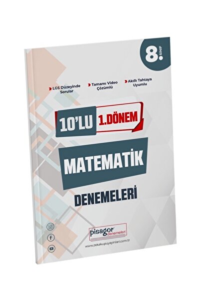 Zeka Küpü Yayınları Pisagor 8. Snf 10'lu 1. Dönem Matematik Branş Denemeleri