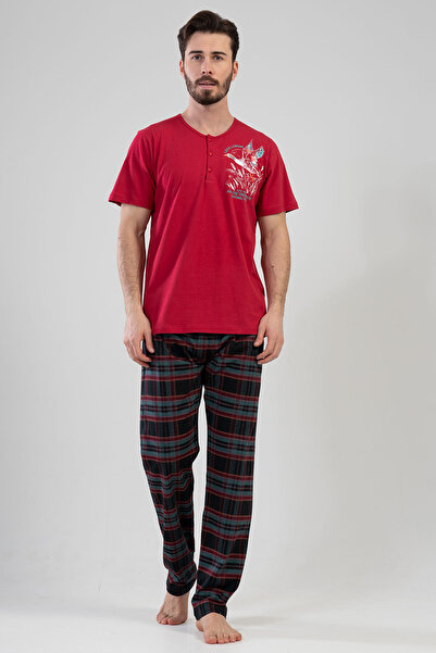 VİENETTA Cotton Men's Short Sleeve Pajama Set
,111396